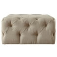 thumbnail image 4 of Weston Home Bowman Rectangular Tufted Ottoman with Casters, Beige Linen, 4 of 6