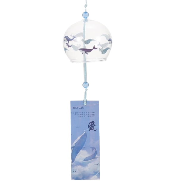 1 pieza de campanilla de viento decorativa de cristal estilo japonés, colgante de campana de viento