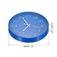 thumbnail image 2 of Uxcell 12" Wall Clock Battery Operated Silent Non Ticking Round Clock, Blue, 2 of 6