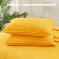 thumbnail image 4 of Whale Flotilla Twin Quilt Set, Soft and Lightweight Bedspreads Coverlet with Striped Pattern, Reversible Bedding Sets with Pillow Shams, 68x88 Inches, Yellow, 4 of 9