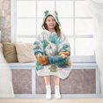 thumbnail image 7 of Wearable Blanket with Sleeves and Pocket Oversized Hooded Sweatshirt 3-14 YR Watercolor Pumpkins and Leaves S, 7 of 7