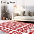 thumbnail image 2 of ODIKA 3'x5' Machine Washable Non-Slip Area Rug, Festive Checkered Plaid with Classic Tartan and Crisp Lines High Traffic Rug, Red, 616275, 2 of 7