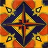 6x6 Cotija Talavera Mexican Tile, Set of 4 pcs