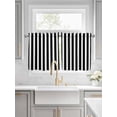 thumbnail image 2 of Half Window Curtain 36 Inches Long, Black Striped Window Treatment Curtain Drapes, Modern Farmhouse Black and White Stripes Small Tier Curtains for Bathroom Over Sink, 27.5"x36", 2 Panels, 2 of 7