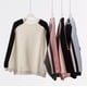thumbnail image 4 of Autumn/Winter Preppy Style Men's Crew Neck Loose-fitting Patchwork Raglan Sweatshirt Women's Casual Sports Top, 4 of 4