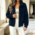 thumbnail image 2 of Fewfanhot Womens Fall Outfits Zip Up Long Sleeve Winter Fall Outerwear Fleece Warm Coat Top, 2 of 6