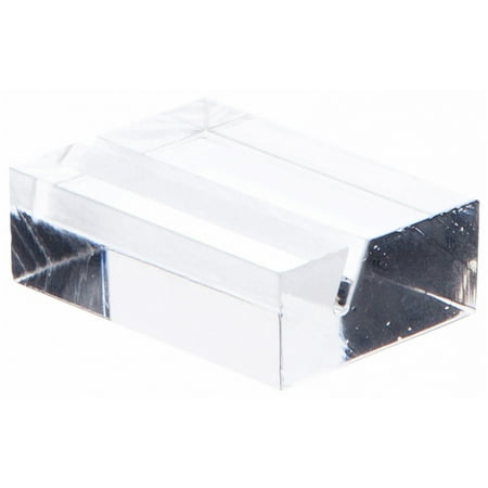 Plymor Clear Acrylic Block with Sign Display Holder Slot, 1.5" W x 1" D x .5" H (12 Pack)