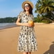 thumbnail image 4 of Disketp Wine 1 para Vestido de Manga Corta para Mujeres, Vestidos de Verano para Mujeres, Casual y Holgado para la Playa, 4 of 6