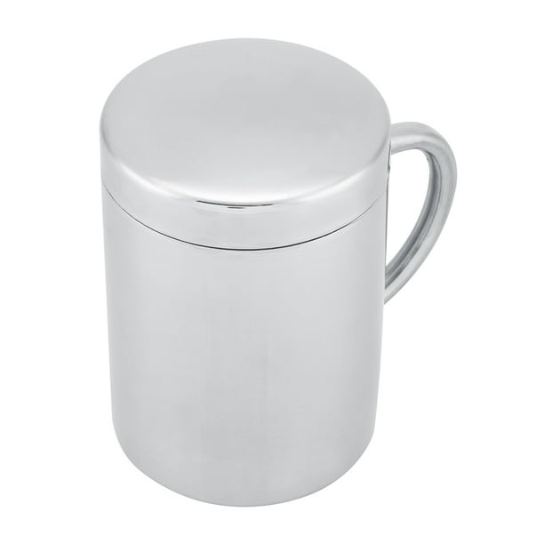 Taza De Campamento De Acero Inoxidable De Doble Pared Para Actividades Al Aire Libre Y Aislado Con Asa De Acero Inoxidable Para Café Caliente
