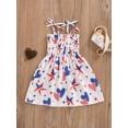 thumbnail image 4 of Sedceaty Kids Girls Spaghetti Strap Dress Star Print Casual Sleeveless Ruched Summer Princess Dress Party Wear, 4 of 8