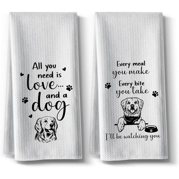 Dog Kitchen Towels,Funny Dishcloth,Polyester Bar Drying Hand Cloth Bathroom Decorations,High Absorbent Tea Towel,Dog Lover,Dog Owner,Mom Hostess Housewarming Gifts