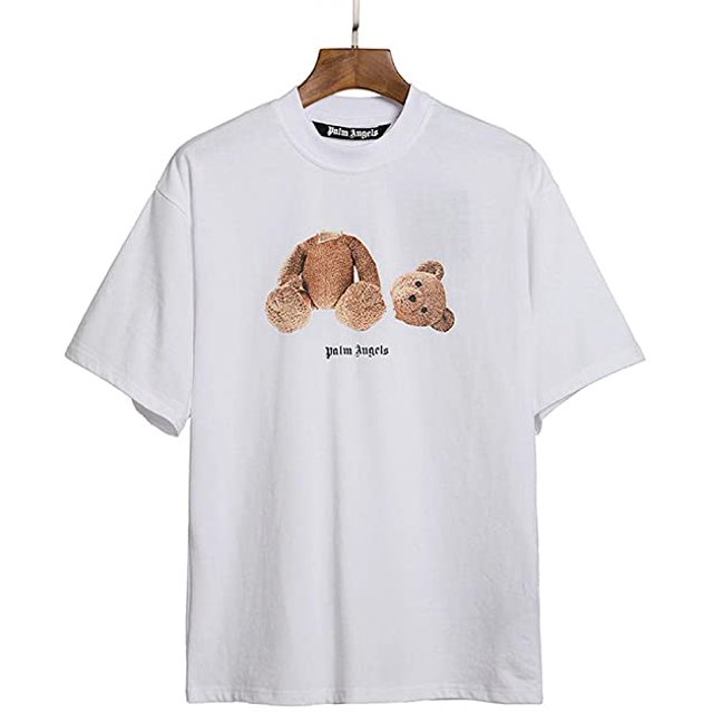 Cute Bear camiseta de manga corta pareja suelta High Street Hip-Hop oso de fresa Electrónica