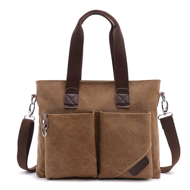 Maletín de lona para ordenador portátil para hombre, sencillo bolso de mensajero informal de negocios para hombre