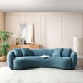 thumbnail image 5 of Kevinplus 5 Seater Sofa Sectional, Leisure Couch Curved Sofa Teddy Fleece, Blue, 102 Inch, 5 of 10