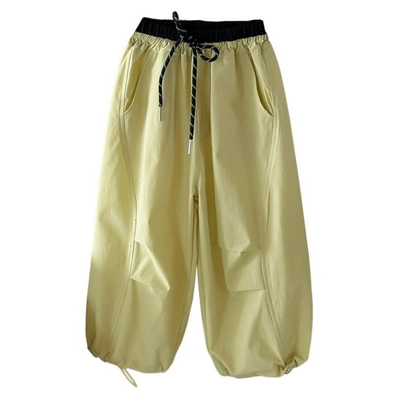 Huowey Toddler Girls Pants Outdoor Casual Hiking Trousers For Toddlers Kids Comfortable Elastic Waist Summer Playwear Boho Dailywear, 7-8 Years