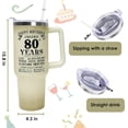 thumbnail image 5 of 80th Birthday Gifts for Women & Men 40 oz Tumbler Birthday Gift Ideas Double Insulated Stainless Steel Travel Coffee Mug with Lid and Straw Vintage 1944 Birthday Gifts for Women Men, 5 of 6