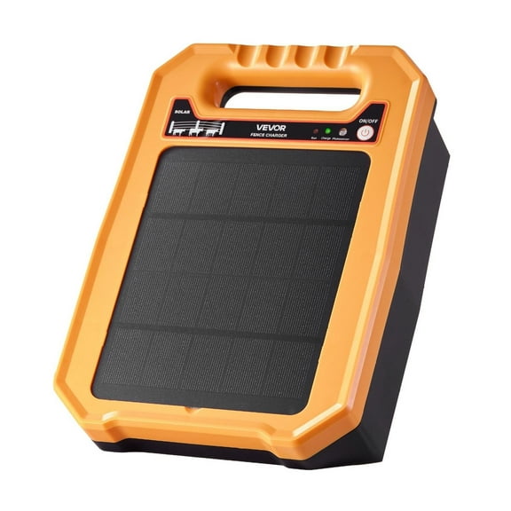 Solar Fence Charger 0.3J, 1.86 Miles Electric Fence Energizer for Livestock, Solar Powered Animal Fence Charger with 10400mAh Battery, IP65 Waterproof