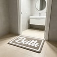 thumbnail image 4 of KOYPTL Waffle Bath Mat Boho Flocked Bath Rug Absorbent Non Slip Ultra Soft Bathroom Mats Machine Washable Knit Bath Rugs with Bath Letter for Bathroom Bedroom Kitchen Tub 16*24" Brown, 4 of 6