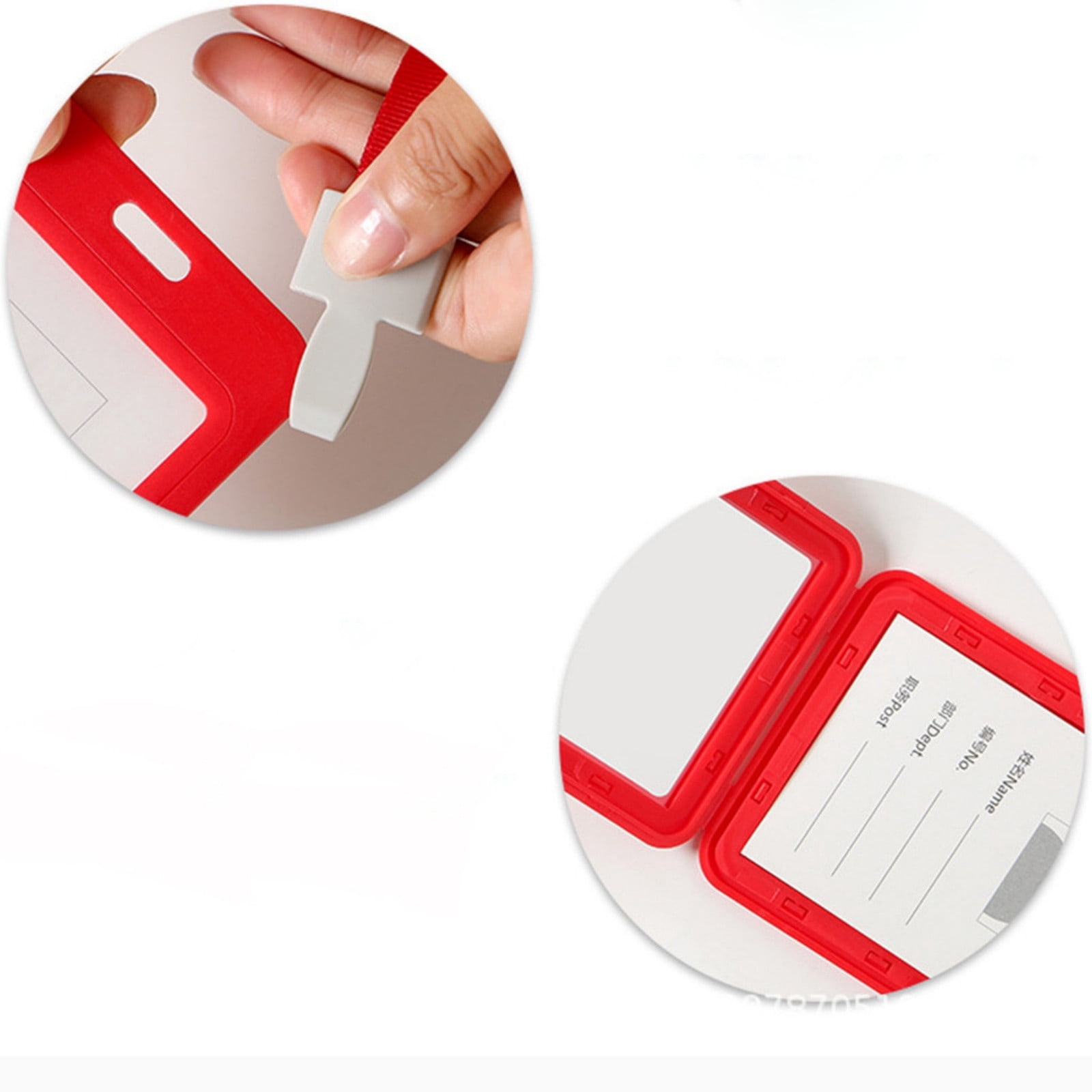 5-40PC ID Badge Holder 4x3 Inch Horizontal Double Sided Clear Hard Plastic Case with Detachable Neck Lanyard for Office School Credit Cards Name Tags ID Passes