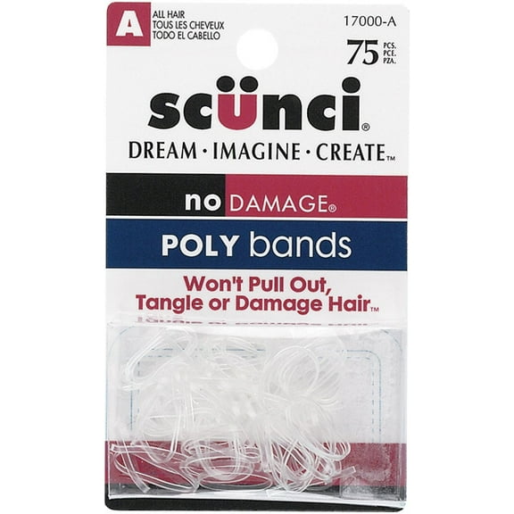 Scunci Polybands 75 pc. Mini Clear