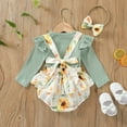 thumbnail image 4 of DPTALR Tenues pour Bébé Fille Fleurs Nœud Été Combinaison Trois Pièces, 4 of 9
