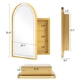 thumbnail image 4 of 36"x 24" Bathroom LED Mirror Medicine Cabinet with Lights, Recessed or Wall Mounted Bathroom Vanity Mirror with 2 Adjustable Storage Shelves, Defogger, Dimmable, Memory Function, Outlets & USB,Gold, 4 of 8