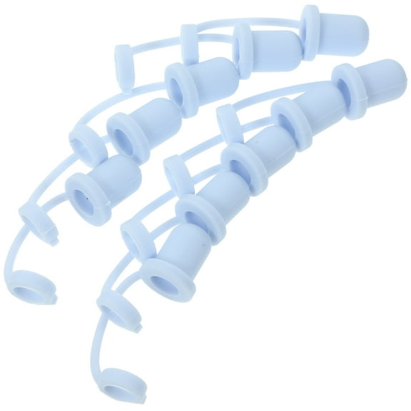 UNOMOR 10pcs Straw Cover Cap For Tumbler Silicone Splashing Proofing Blue