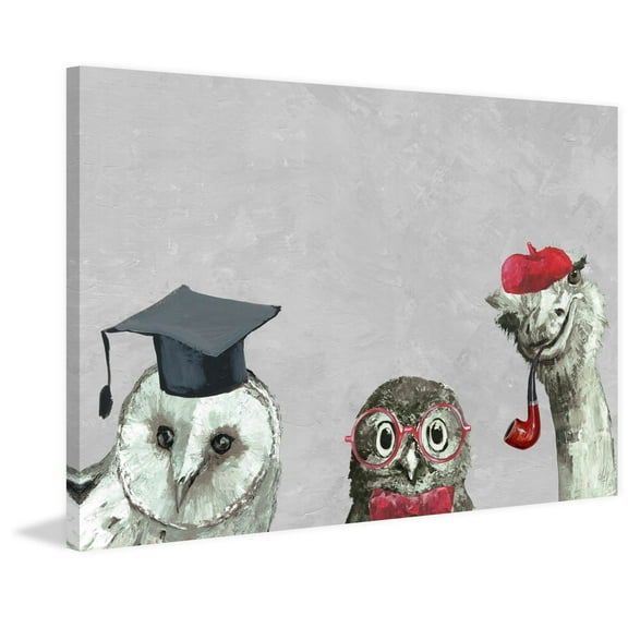 Brainy Birds II Painting Print on Wrapped Canvas