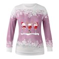 thumbnail image 3 of Qiopertar Femmes Décontracté Manches Longues Col Rond Hauts Chemises Amples Blouse Imprimé Graphique Chandail en Molleton Offres de la Semaine Liquidation à Moins de 5$ jusqu'à 90 % de Réduction, 3 of 3