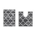 thumbnail image 2 of Better Trends 2-Piece Bathroom Rug Set, 17"x24" & 20"x20", 100% Cotton Soft, Water Absorbent, Non-Slip Bath Mat Machine Washable - Ideal for Sink, Toilet Base, Tub or Shower Savio Collection - Gray, 2 of 7