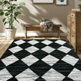 thumbnail image 2 of Hasoo Moroccan Rug for Living Room 8x10 Distressed Washable Rugs Geometric Carpet for Bedroom, Black, 2 of 7