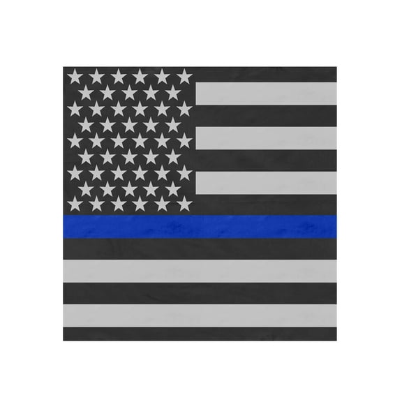 Rothco Thin Blue Line Flag Bandana, White/Black/Blue, One-Size