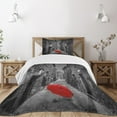 thumbnail image 3 of Ambesonne Black and White Quilted Bedspread Set 2 Pcs, Tuscany Italy, Twin Size, Grey Vermilion, 3 of 6