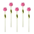 thumbnail image 2 of 5PC Crochet Tulips Without Vase Artificial Flower Finished Handmades Crochet Tulips Artificial Flower Simulation Flower, 2 of 6