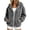 Dark Gray, variant on Winter Coats for Women Solid Color Long Sleeve Zip-Up Fleece Hooded Jacket with Drawstring and Pockets Fall Winter Trendy Fuzzy Jackets with Pockets
