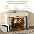 thumbnail image 2 of Amijoy 55" x 29.5" 3-Panel See-Through Metal Fireplace Screen, Foldable Fire Spark Guard Grate with Natural Scenery and Moose Pattern, 2 of 7
