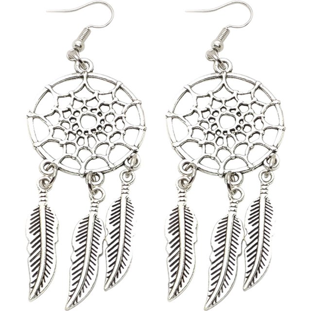Boucles d'Oreilles pour Femmes Pendantes 1 Paire Design Attrape-Rêves à la Mode avec Placage sous Vide pour Toute Occasion