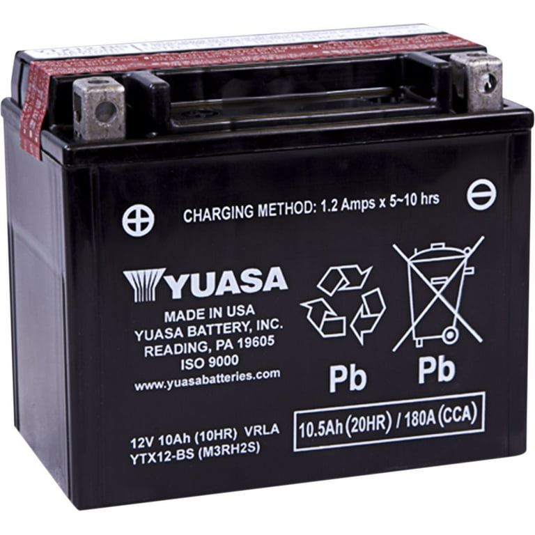YUASA AGM バッテリー YTX12-BS 12V 10Ah Yuasa Motorcycle Power YTX12-BS AGM Fresh Pack Battery