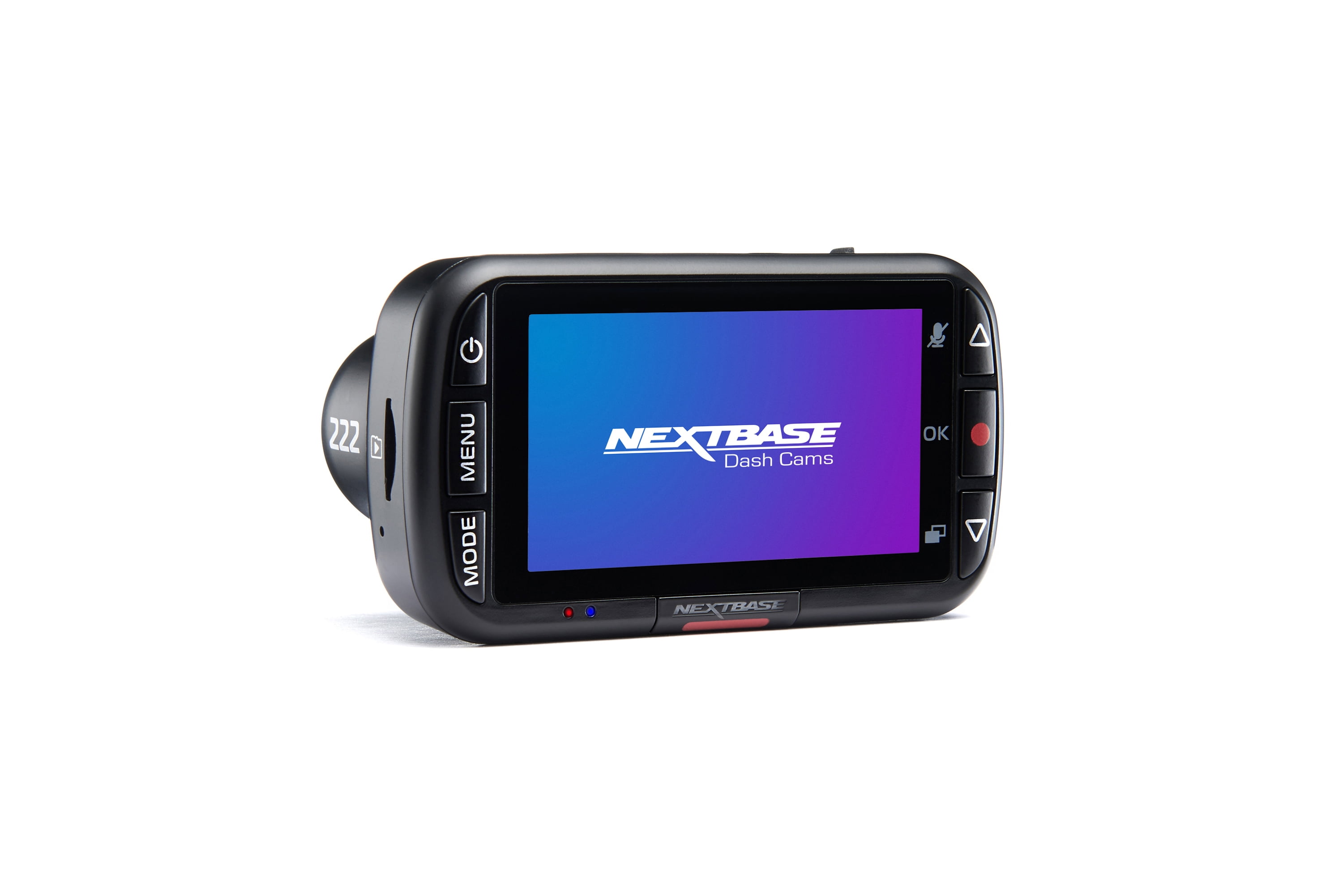 Nextbase 222 Dash Cam in Black 2.5" HD IPS Screen, 1080p Full HD, Intelligent Parking Mode, G Force Sensor, Click and Go PRO, Powered Windshield Mount