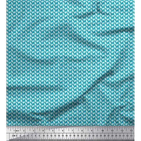 Soimoi Poly Georgette Fabric Dot & Paisley Print Fabric by Yard 52 Inch Wide