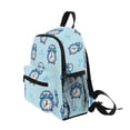 Blue Alarm Clock Pattern Mini Backpack Cute Small Backpack with Chest ...