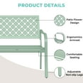 thumbnail image 3 of Grand Patio Garden Benches with Anti-Rust Steel Metal Frame for Front Porch, Mint Green, 3 of 8