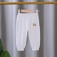 thumbnail image 2 of Odeerbi 6M-6Y Niñas Algodón Lino Pantalones Recortados Verano Casual Linterna Pantalones Color Sólido Pantalones Transpirable, 2 of 5