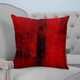 thumbnail image 4 of 14x14 Pillow Covers Set of 2, Red Throw Pillow Covers Decorative Couch Cushion Case, Retro Oil Painting Modern Abstract Art Aesthetics Microfiber Square Pillowcases for Bedroom Car Living Room, 4 of 7