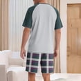 thumbnail image 4 of TKKCS Mens Plaid Pajama Sets- Lightweight Sleepwear Crew Neck Short Sleeve and Shorts Lounge Sets With Pockets Green Size 5XL, 4 of 5