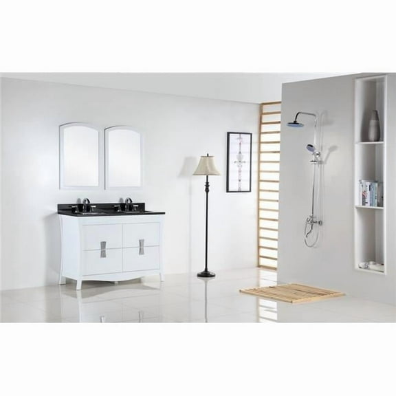 48 in. 289 lbs Double Sink Vanity with Galaxy Top, Black