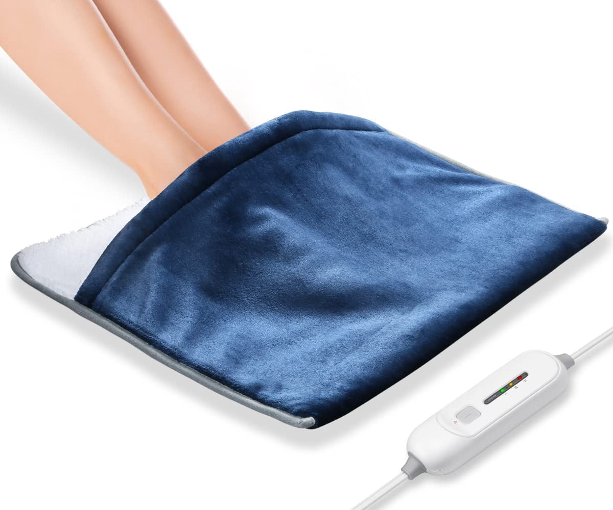 Foot Warmer Electric, Heating Pad King Size Ultra Soft Flannel, Extra Large  for Bed, Abdomen, Feet, Back, Cramp, Office/Home Under Desk, 10ft Cord,  Auto Off, 22 x 20 - Blue - Walmart.com