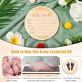 thumbnail image 3 of Baby Announcement Sign, 5.9in Round Hello World Baby Name Plaque with Ink Pad, 3 of 4