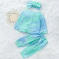 thumbnail image 3 of Esaierr Toddler Baby Girl 2Pcs Clothes Newborn Sweatshirt Outfits Fall Long Sleeve Sweatshirt+ Long Pants & Headband Outfits, 3 of 5