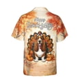 thumbnail image 2 of Happy Thanksgiving Basset Hound Turkey Costume Pumpkins Autumn Leaves Hawaiian Shirt Breathable Summer Unisex Merch Bassets Dog Breed Lovers Gifts Idea - 13014, 2 of 6